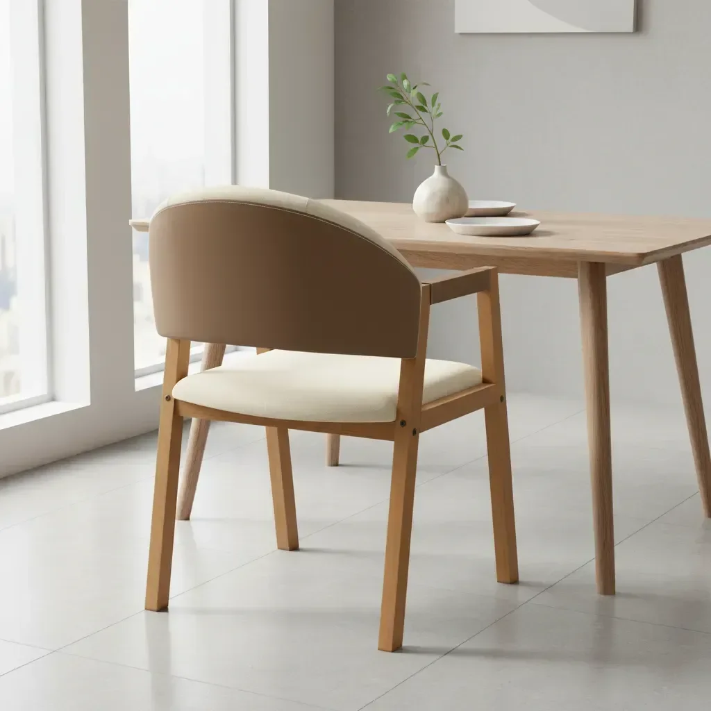 Kit 6 Cadeiras de Jantar Allegra Madeira Maciça Linho Areia - 5