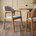 Ver imagem 2 de Kit 6 Cadeiras de Jantar Allegra Madeira Maciça Linho Areia