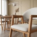 Ver imagem 4 de Kit 6 Cadeiras Poltronas Jantar Allegra Madeira Linho Areia