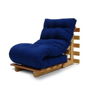 Sofá-cama Futon Slim S 01 Lugar Cor Azul Futon Brasil