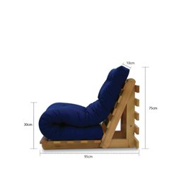 Sofá-cama Futon Slim S 01 Lugar Cor Azul Futon Brasil - 4
