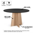 Ver imagem 2 de Mesa de Jantar Redonda 6 Lugares 120cm Isabela Preto/ Jade
