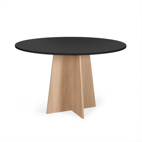 Mesa de Jantar Redonda 6 Lugares 120cm Isabela Preto/ Jade