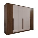 Ver imagem 2 de Guarda-Roupa 6 Portas 6 Gavetas Anápolis Plus Ripado 100% MDF Marrom/New Canion/Off White