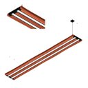 Ver imagem 3 de Pendente Horizontal Led Atria 72w 8000lm Bivolt - Prancha de Madeira Maciça