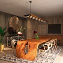 Ver imagem 1 de Pendente Horizontal Led Atria 72w 8000lm Bivolt - Prancha de Madeira Maciça
