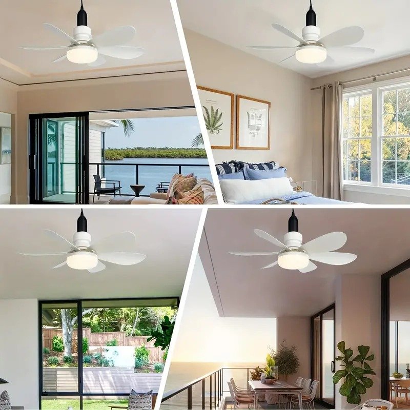 Mini Ventilador de Teto Super Silencioso 40w com Lâmpada Conforto e Iluminação para Seu Ambiente - 5