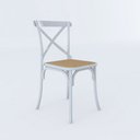 Ver imagem 2 de Kit 4 Cadeiras Jantar Cross Katrina X em Aço para Mesa Sala Cozinha Home Gourmet Casa - Branco/bege