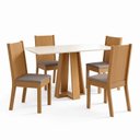 Ver imagem 2 de Conjunto Sala de Jantar Mesa Lisa 120cm Tampo MDF Canto Reto 4 Cadeiras Tami