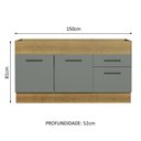 Ver imagem 4 de Balcão de Pia Cozinha 150 cm 2 Portas e 2 Gavetas (Sem Tampo e Pia) Rustic/Cinza Agata Madesa