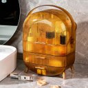 Ver imagem 4 de Porta Maquiagem Perfume Cosméticos com Tampa Duas Gavetas Âmbar