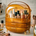 Ver imagem 3 de Porta Maquiagem Perfume Cosméticos com Tampa Duas Gavetas Âmbar