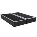 Ver imagem 1 de Cama Box Casal Bipartido Sintético Cinza 40x138x188 com Estrutura em Madeira Homequeen
