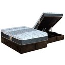 Ver imagem 1 de Cama Box Baú King: Colchão Molas Castor Bonnel System Class One Face + Base CRC Suede Brown(193x203)