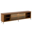 Ver imagem 5 de Rack para TV até 85” 1 Porta com Vidro Reflecta e LED Interno Lincoln Float 212cm Canella/Champanhe