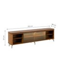 Ver imagem 3 de Rack para TV até 85” 1 Porta com Vidro Reflecta e LED Lincoln Float 212 cm - Canella c/ Champanhe