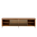 Ver imagem 2 de Rack para TV até 85” 1 Porta com Vidro Reflecta e LED Lincoln Float 212 cm - Canella c/ Champanhe