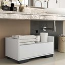 Ver imagem 2 de Gabinete Armário Banheiro 60cm Multimóveis V3625 Branco/Preto