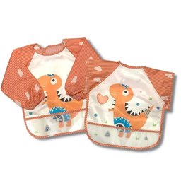 Babador Impermeável Manga Longa BlW Curta Kit 2Unds Dino Baby babador blw, babador avental, babador  - 5
