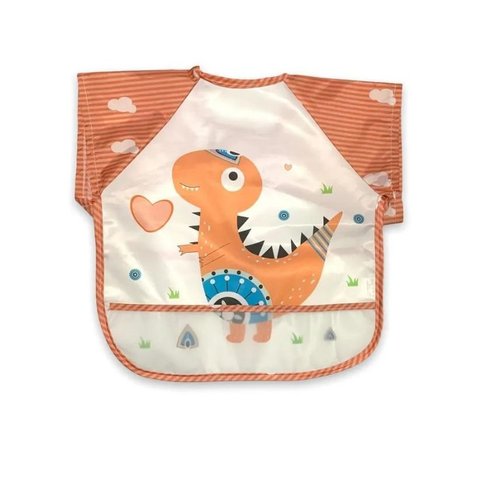 Babador Impermeável Manga Longa BlW Curta Kit 2Unds Dino Baby babador blw, babador avental, babador 