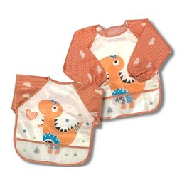 Babador Impermeável Manga Longa BlW Curta Kit 2Unds Dino Baby babador blw, babador avental, babador  - 9