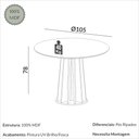 Ver imagem 3 de Mesa de Jantar Redonda 4 Lugares Ripada 100% MDF Marrom/Off White/Freijó