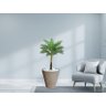 Planta Artificial Árvore Palmeira Real Toque 1,2m kit + Vaso Redondo D. Grafiato Bege 40cm - 2