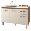 Ver mais imagens de Balcao P/ Pia sem Tampo Anita 120 Cm Savana Off White Moblis