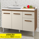 Ver imagem 2 de Balcao para Pia sem Tampo Anita 120 cm Savana Off White Moblis