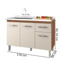 Ver imagem 4 de Balcao P/ Pia sem Tampo Anita 120 Cm Savana Off White Moblis