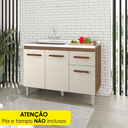 Ver imagem 6 de Balcao para Pia sem Tampo Anita 120 cm Savana Off White Moblis