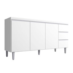 Balcão para Pia Andréia 150 Cm 3 Portas Branco Ajl - 1