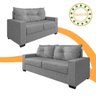 Estofado Sofá Turquia Suede 3 e 2 Lugares - Cinza - 6