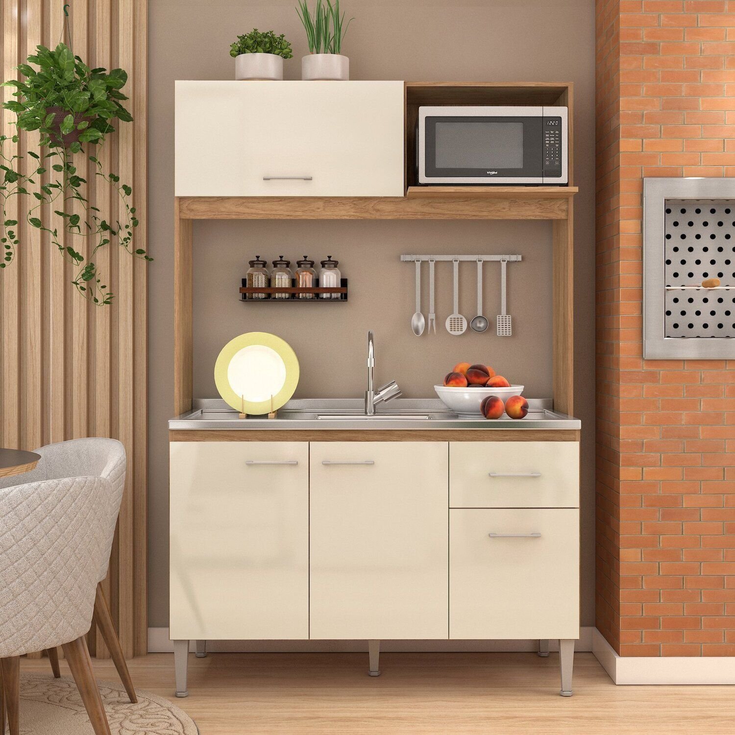 Cozinha Compacta 100% em Mdf Sarah Ii | MadeiraMadeira