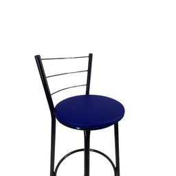 Banqueta Alta Preta Cozinha Gourmet Americana - Azul - 2