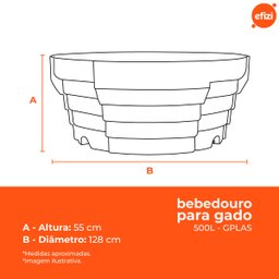Kit 3 Bebedouros para Animal 500l Pretos Gplas - 3
