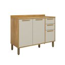 Ver imagem 2 de Balcão de Cozinha 3 Portas Tampo 100% MDF 120cm Malta Bege/Amêndoa/Off-White Espresso Móveis