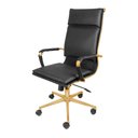 Ver imagem 1 de Cadeira de Escritório Giratoria Eames Soft Preta - Alta | Dourado Matte