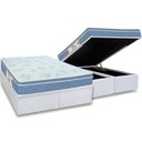 Ver imagem 1 de Cama Box Baú Queen: Colchão Espuma D45 Castor Sleep Max + Base CRC Courano White(158x198)