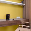 Ver mais imagens de Papel de Parede Adesivo Lavavel Texturizado Casca Amarelo