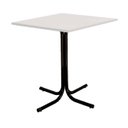 Ver imagem 1 de Mesa de Jantar Quadrada 70cm Preta Tampo Madeira Branco