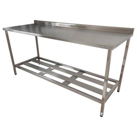 Mesa Aço Inox Profissional 150x60x90 Cm com Espelho Nortinox