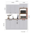 Ver imagem 3 de Cozinha Modulada 3 Peças 1 Torre Quente 1 Balcão sem Tampo 1 Aéreo 100% MDF com Rodapé Bari