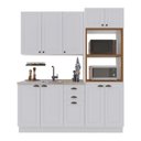 Ver imagem 2 de Cozinha Modulada 3 Peças 1 Torre Quente 1 Balcão sem Tampo 1 Aéreo 100% MDF com Rodapé Bari