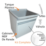 Tanque de Lavar Roupa Pequeno 34l Gabinete Mdf de Parede Suspenso - 3