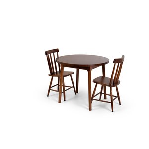Conjunto Liso Clássico Colonial Redondo Mesa 2 Cadeiras