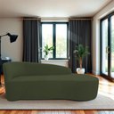 Ver imagem 1 de Recamier Curvo Orgânico 140cm 2 Lugares Lado Direito para Sala de Estar em Linho Paris Verde