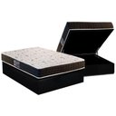 Ver imagem 1 de Cama Box Baú Casal: Colchão Espuma Anjos D28 / AG65 Pantanal + Base CRC Suede Black(138x188)