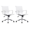 Kit 2 Cadeiras de Escritório Diretor Eames em Couro - Branco - 1