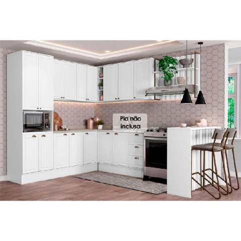 Cozinha Modulada Carraro Bella 9 Peças (3aéreos+3balcões+1torrequente+1ilha+1complemento) C9p199